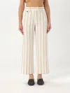 Brunello Cucinelli Ivory Linen Pants In Camel