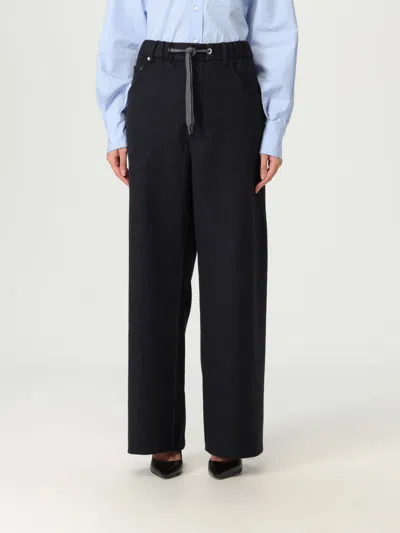 Brunello Cucinelli Pants  Woman Color Charcoal In Black