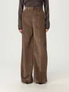 Brunello Cucinelli Women Fluid Corduroy Sartorial Track Trousers With Jewellery In Brown