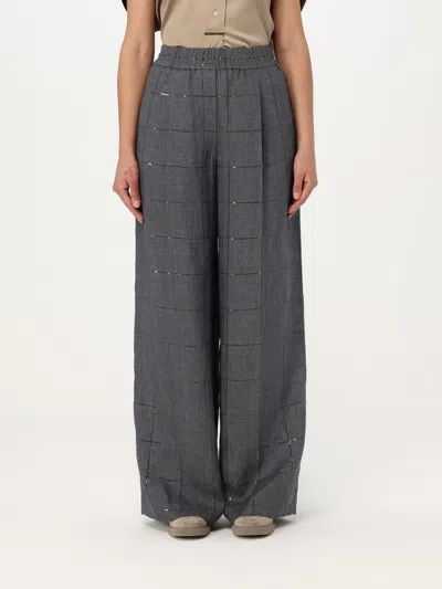 BRUNELLO CUCINELLI PANTS BRUNELLO CUCINELLI WOMAN COLOR GREY,G81210020