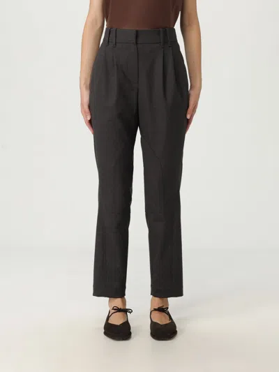Brunello Cucinelli Pants  Woman Color Grey In Black