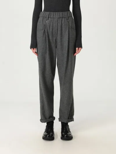 Brunello Cucinelli Pants  Woman Color Grey In Gray