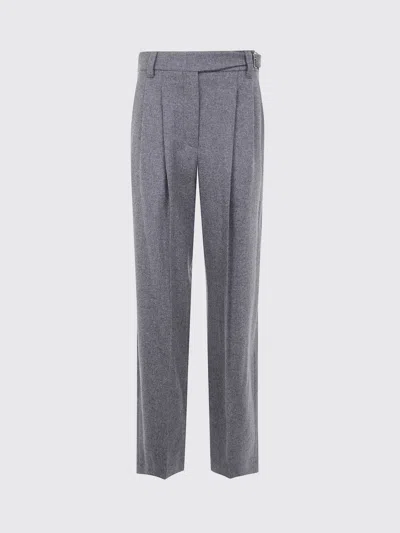 BRUNELLO CUCINELLI PANTS BRUNELLO CUCINELLI WOMAN COLOR GREY,H37822020