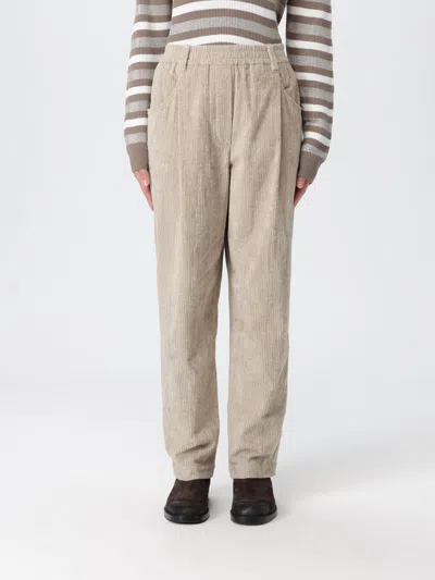Brunello Cucinelli Pants  Woman Color Pearl In Brown