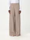 Brunello Cucinelli Linen Stripe-embellished Trousers In Rope