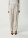 Brunello Cucinelli Gy Pull-on Pant In Stretch Cotton Cover With Shiny Bartack Clothing In White