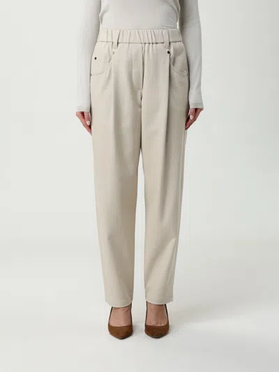 BRUNELLO CUCINELLI PANTS BRUNELLO CUCINELLI WOMAN COLOR SAND,H20144054
