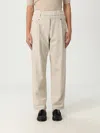 Brunello Cucinelli Women Baggy Trousers In Stretch Cotton Cover-up With Shiny Bartack In Neutral