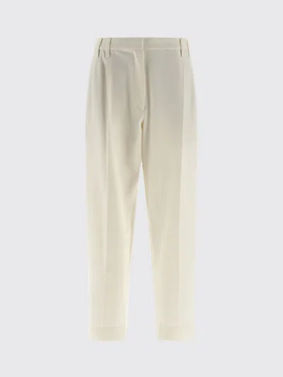 Brunello Cucinelli Pants  Woman Color White In Black