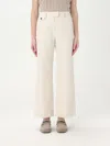 Brunello Cucinelli High-waisted Cotton-linen Pants With Monile Back Detail In White