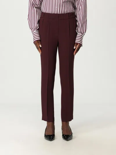 BRUNELLO CUCINELLI PANTS BRUNELLO CUCINELLI WOMAN COLOR WINE,H17424114