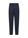 Brunello Cucinelli Elastic Waistband Pleated Straight Leg Pants In Buio