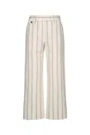 Brunello Cucinelli Cropped Striped Linen And Cotton-blend Wide-leg Pants In C001