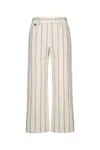 Brunello Cucinelli Cropped Striped Linen And Cotton-blend Wide-leg Pants In C001
