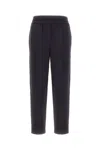 Brunello Cucinelli Midnight Blue Viscose Blend Pant In C2446