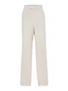 Brunello Cucinelli Corduroy High-waist Trousers In Cream