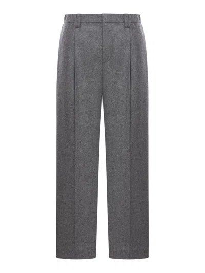 Brunello Cucinelli Grey Pants With Elastic Waistband In Wool And Cashmere Woman