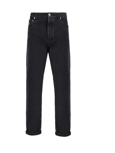 Brunello Cucinelli Jeans Woman Grey Woman In Gray