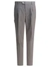Brunello Cucinelli Trousers With Pleats And Pockets In Gray