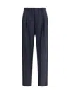 Brunello Cucinelli Elastic-waistband Pleated Trousers In Gray