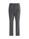 Brunello Cucinelli Virgin Wool Pants In Gray