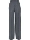 Brunello Cucinelli Wide-leg Tailored Trousers With Front Pleats In Gray