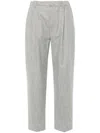 Brunello Cucinelli High-waisted Tailored Trousers With Pleated Front In Gray