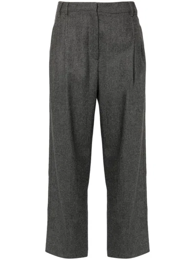 Brunello Cucinelli Gerade Hose Mit Falten In Gray