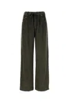 Brunello Cucinelli Army Green Corduroy Wide-leg Pant In Green