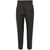 Brunello Cucinelli Wool High Waist Trousers With Bead Detail In Grey