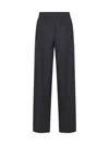 Brunello Cucinelli Virgin Wool Palazzo Pants In Grey