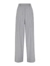Brunello Cucinelli Techno Virgin Wool-blend Striped Trousers In Grey