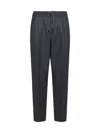 Brunello Cucinelli Drawstring Elastic Waist Pants In Grey