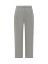 Brunello Cucinelli High-waisted Tailored Trousers With Pleated Front In Gray