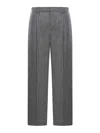 Brunello Cucinelli Grey Pants With Elastic Waistband In Wool And Cashmere Woman In Gris Oscuro