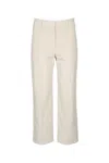 Brunello Cucinelli Striped Linen And Cotton Trousers In Neutral