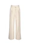 Brunello Cucinelli Belted Wool And Cashmere Wide-leg Pants In Neutral