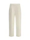 Brunello Cucinelli Pleated Canvas Twill Tailored Pants In Neutral