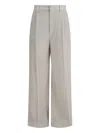Brunello Cucinelli Striped Linen And Cotton Trousers In Neutral