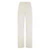 Brunello Cucinelli Cotton-wool Barrel Cuff Wide-leg Jeans In White