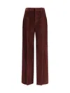 Brunello Cucinelli Soft Corduroy Pleated Straight-leg Ankle Pants In Red