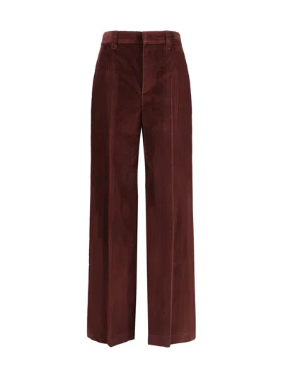 Brunello Cucinelli Pants In Burgundy