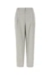 Brunello Cucinelli High-waisted Tailored Trousers With Pleated Front In Gray