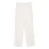 Brunello Cucinelli Formal Wool Trousers With Jewel Detail And Straight Leg Design In White