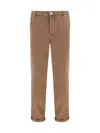 Brunello Cucinelli Denim Bull Pants In Sigaro