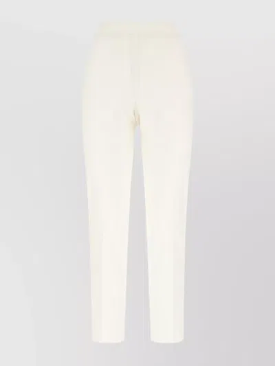Brunello Cucinelli Pants Stretch Cotton Elastic Waistband In White