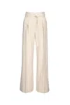 Brunello Cucinelli Belted Wool And Cashmere Wide-leg Pants In Pink