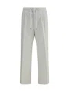 Brunello Cucinelli Men White Linen And Cotton Leisure Fit Trousers In White
