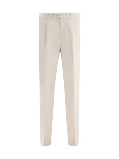 Brunello Cucinelli Cotton Trousers In Neutral