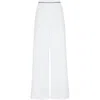 Brunello Cucinelli Piquet Cotton Trousers In White